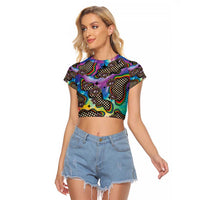 Hippie Raglan Cropped T Shirt Psychedelic Third Eye Art - Wonder Print Shop