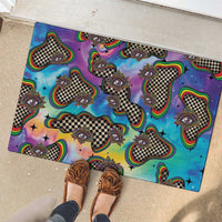 Hippie Rubber Doormat Psychedelic Third Eye Art - Wonder Print Shop