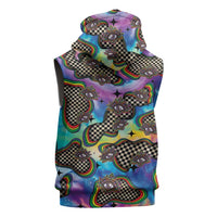 Hippie Sleeveless Zip Hoodie Psychedelic Third Eye Art - Wonder Print Shop