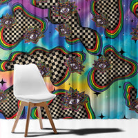 Hippie Window Curtain Psychedelic Third Eye Art - Wonder Print Shop