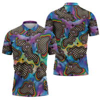 Hippie Zipper Polo Shirt Psychedelic Third Eye Art - Wonder Print Shop