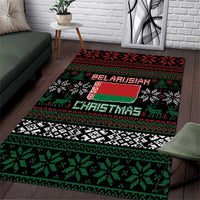 Belarus Christmas Area Rug Flag With Belarusian Patterns - Wonder Print Shop