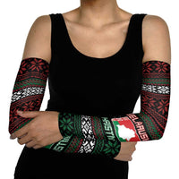 Belarus Christmas Arm Sleeves Flag With Belarusian Patterns - Wonder Print Shop