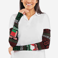 Belarus Christmas Arm Sleeves Flag With Belarusian Patterns - Wonder Print Shop