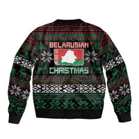 Belarus Christmas Bomber Jacket Flag With Belarusian Patterns - Wonder Print Shop