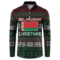 Belarus Christmas Button Sweatshirt Flag With Belarusian Patterns - Wonder Print Shop