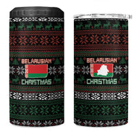 Belarus Christmas 4 in 1 Can Cooler Tumbler Flag With Belarusian Patterns - Wonder Print Shop