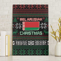 Belarus Christmas Canvas Wall Art Flag With Belarusian Patterns - Wonder Print Shop