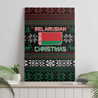 Belarus Christmas Canvas Wall Art Flag With Belarusian Patterns - Wonder Print Shop
