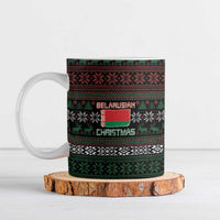 Belarus Christmas Ceramic Mug Flag With Belarusian Patterns - Wonder Print Shop