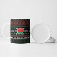 Belarus Christmas Ceramic Mug Flag With Belarusian Patterns - Wonder Print Shop