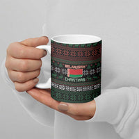 Belarus Christmas Ceramic Mug Flag With Belarusian Patterns - Wonder Print Shop