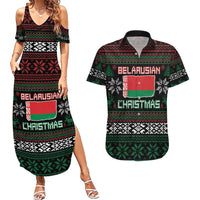 Belarus Christmas Couples Matching Summer Maxi Dress and Hawaiian Shirt Flag With Belarusian Patterns - Wonder Print Shop