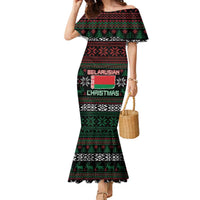 Belarus Christmas Family Matching Mermaid Dress and Hawaiian Shirt Flag With Belarusian Patterns - Wonder Print Shop