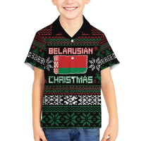 Belarus Christmas Family Matching Off Shoulder Maxi Dress and Hawaiian Shirt Flag With Belarusian Patterns - Wonder Print Shop