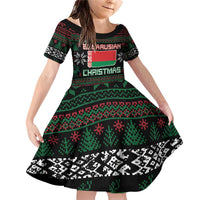 Belarus Christmas Family Matching Off Shoulder Short Dress and Hawaiian Shirt Flag With Belarusian Patterns - Wonder Print Shop