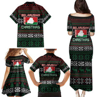 Belarus Christmas Family Matching Puletasi and Hawaiian Shirt Flag With Belarusian Patterns - Wonder Print Shop