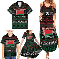 Belarus Christmas Family Matching Summer Maxi Dress and Hawaiian Shirt Flag With Belarusian Patterns - Wonder Print Shop