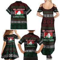 Belarus Christmas Family Matching Summer Maxi Dress and Hawaiian Shirt Flag With Belarusian Patterns - Wonder Print Shop