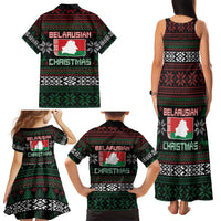 Belarus Christmas Family Matching Tank Maxi Dress and Hawaiian Shirt Flag With Belarusian Patterns - Wonder Print Shop