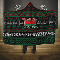 Belarus Christmas Hooded Blanket Flag With Belarusian Patterns - Wonder Print Shop