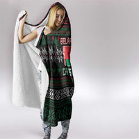 Belarus Christmas Hooded Blanket Flag With Belarusian Patterns - Wonder Print Shop