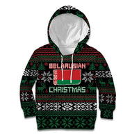 Belarus Christmas Kid Hoodie Flag With Belarusian Patterns - Wonder Print Shop