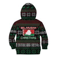 Belarus Christmas Kid Hoodie Flag With Belarusian Patterns - Wonder Print Shop