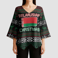 Belarus Christmas Kimono Sleeve Blouse Flag With Belarusian Patterns - Wonder Print Shop