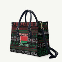 Belarus Christmas Leather Bag Flag With Belarusian Patterns - Wonder Print Shop