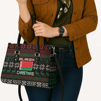 Belarus Christmas Leather Bag Flag With Belarusian Patterns - Wonder Print Shop
