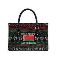 Belarus Christmas Leather Bag Flag With Belarusian Patterns - Wonder Print Shop