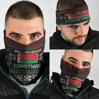 Belarus Christmas Neck Gaiter Flag With Belarusian Patterns - Wonder Print Shop