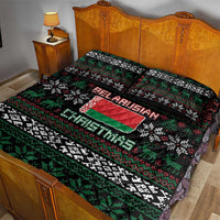 Belarus Christmas Quilt Bed Set Flag With Belarusian Patterns - Wonder Print Shop