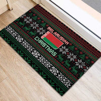 Belarus Christmas Rubber Doormat Flag With Belarusian Patterns - Wonder Print Shop