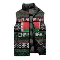 Belarus Christmas Sleeveless Puffer Jacket Flag With Belarusian Patterns - Wonder Print Shop