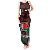 Belarus Christmas Tank Maxi Dress Flag With Belarusian Patterns - Wonder Print Shop