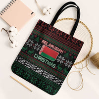 Belarus Christmas Tote Bag Flag With Belarusian Patterns - Wonder Print Shop