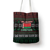 Belarus Christmas Tote Bag Flag With Belarusian Patterns - Wonder Print Shop