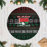 Belarus Christmas Tree Skirt Flag With Belarusian Patterns - Wonder Print Shop