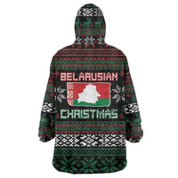 Belarus Christmas Wearable Blanket Hoodie Flag With Belarusian Patterns - Wonder Print Shop