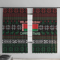 Belarus Christmas Window Curtain Flag With Belarusian Patterns - Wonder Print Shop