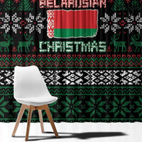 Belarus Christmas Window Curtain Flag With Belarusian Patterns - Wonder Print Shop