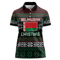 Belarus Christmas Women Polo Shirt Flag With Belarusian Patterns - Wonder Print Shop