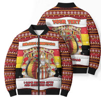 Personalized Belgium Bomber Puffer Jacket Saint Nicholas With Patterns Xmas - Wonder Print Shop