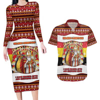 Personalized Belgium Couples Matching Long Sleeve Bodycon Dress and Hawaiian Shirt Saint Nicholas With Patterns Xmas - Wonder Print Shop
