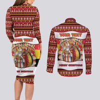 Personalized Belgium Couples Matching Long Sleeve Bodycon Dress and Long Sleeve Button Shirt Saint Nicholas With Patterns Xmas - Wonder Print Shop