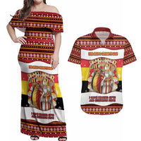 Personalized Belgium Couples Matching Off Shoulder Maxi Dress and Hawaiian Shirt Saint Nicholas With Patterns Xmas - Wonder Print Shop