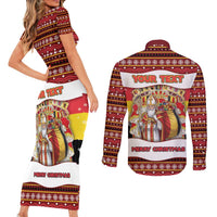 Personalized Belgium Couples Matching Short Sleeve Bodycon Dress and Long Sleeve Button Shirt Saint Nicholas With Patterns Xmas - Wonder Print Shop