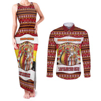 Personalized Belgium Couples Matching Tank Maxi Dress and Long Sleeve Button Shirt Saint Nicholas With Patterns Xmas - Wonder Print Shop